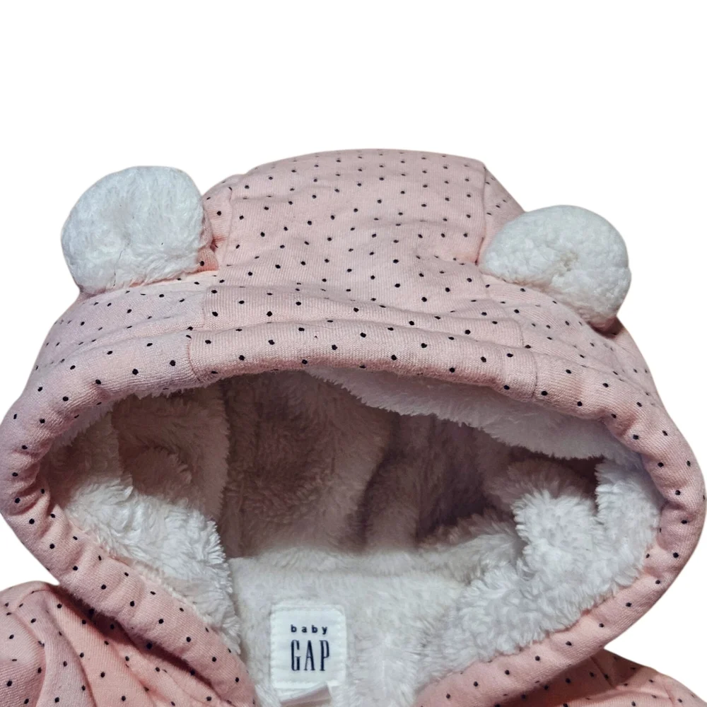 Baby Gap Cozy Faux Fur Lined Hooded Snowsuit Bunting 3-6M
